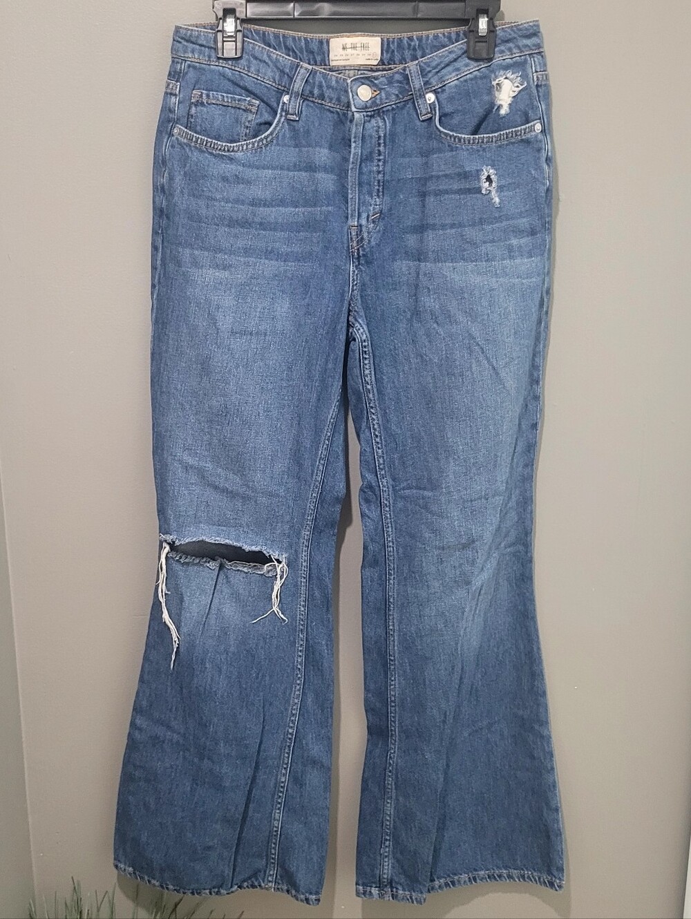 We The Free Baggy Button Up Wide Leg Jeans Sz 31